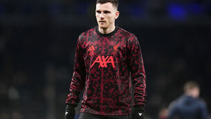 <p>KOP OUT? Liverpool star Andy Robertson.Pic: Adam Davy/PA Wire.</p> <p>KOP OUT? Liverpool star Andy Robertson.Pic: Adam Davy/PA Wire.</p>