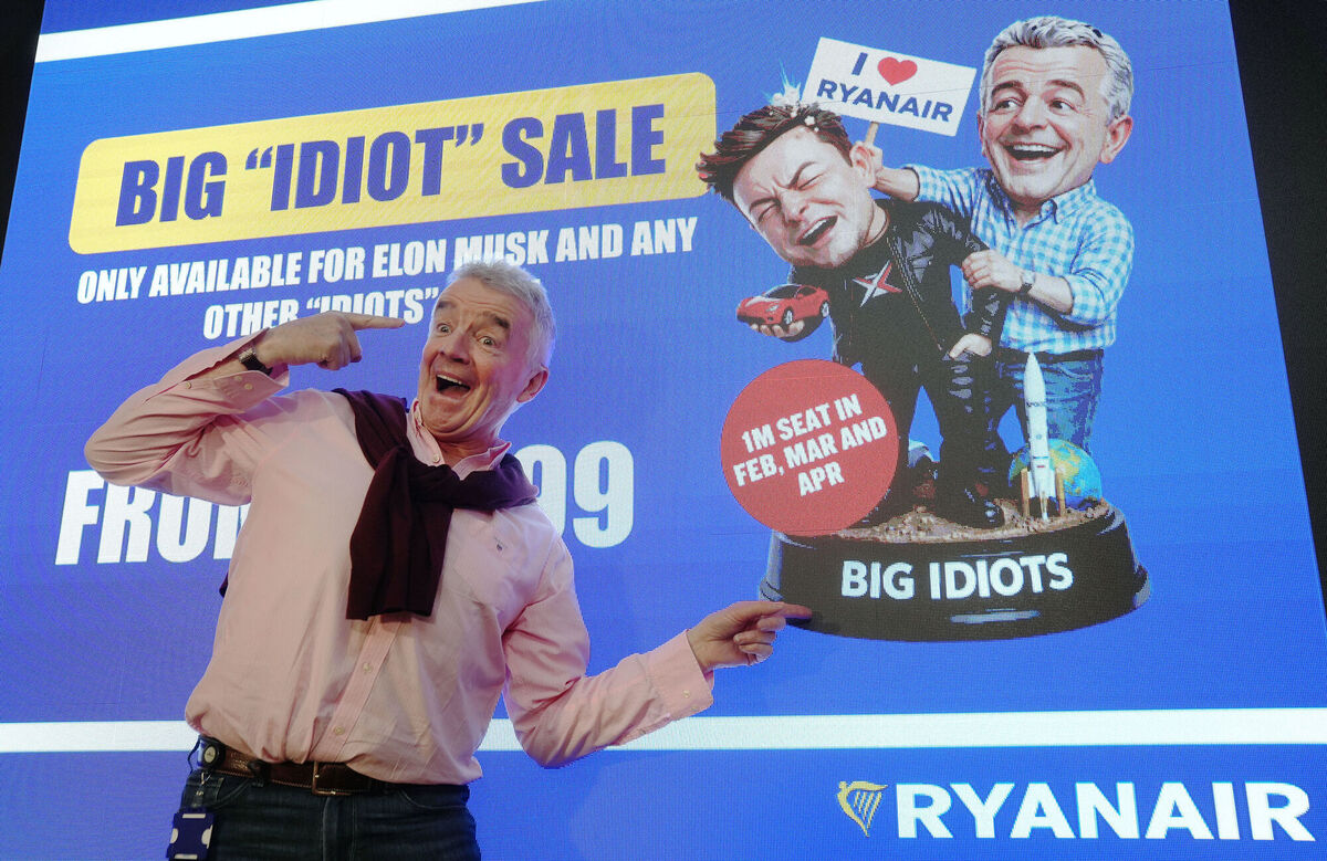 Over the past few weeks, Mr O’Leary has been engaged in a feud of sorts with SpaceX owner Elon Musk over Ryanair’s refusal to install Starlink internet services on their aircraft. Photo: Brian Lawless/PA