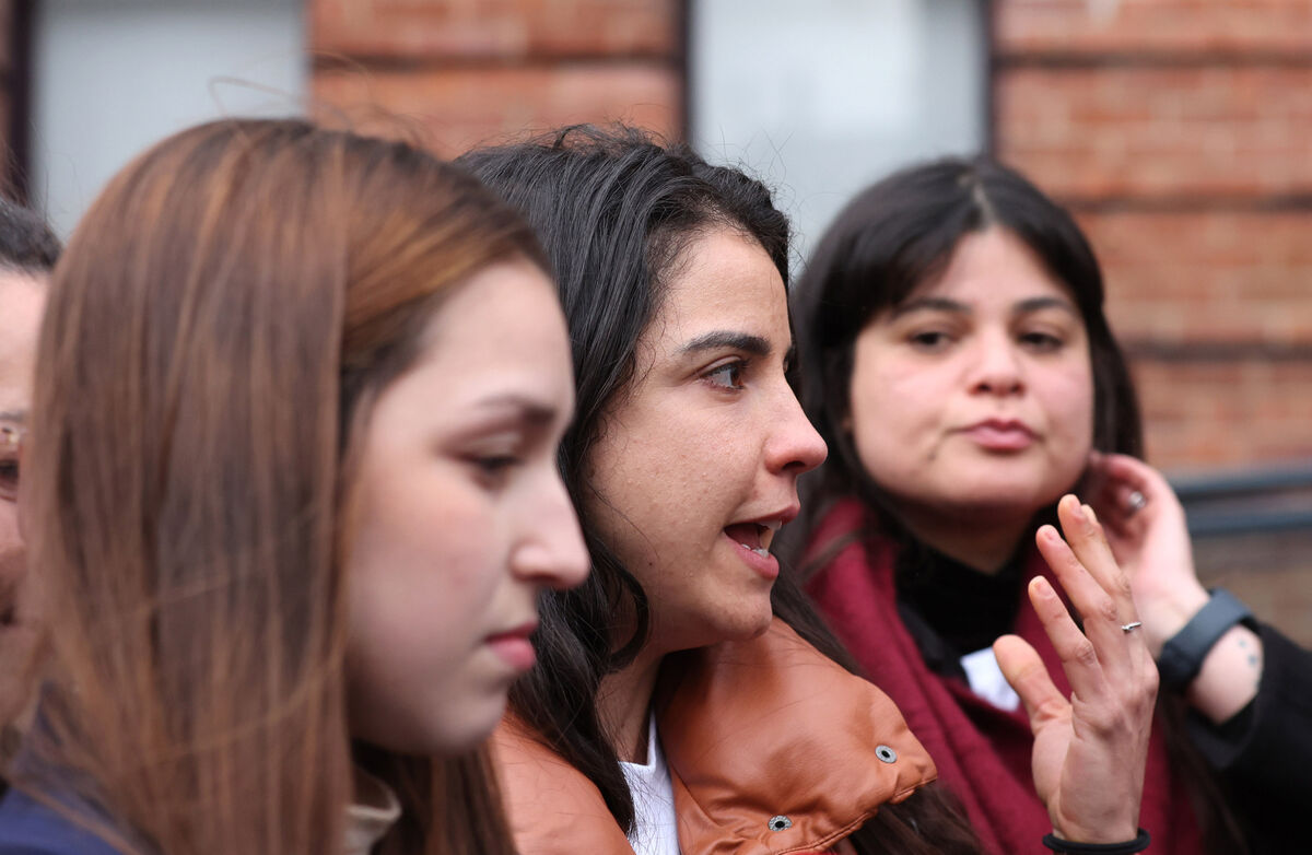  Marcella Fonseca, cousin of Bruna, speaking after the sentencing. Picture: Jim Coughlan