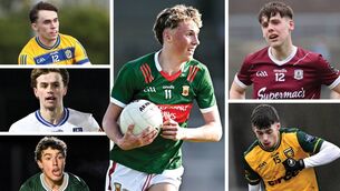 <p>Mayo's Kobe McDonald, Roscommon's Conor Hand, Karl Gallagher of Monaghan, Kerry prospect Tomás Kennedy, Shea Malon of Donegal and young Galway attacker Colm Costello. </p>