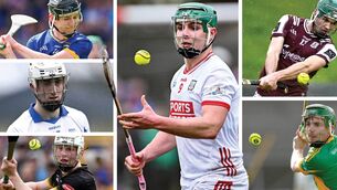<p>Cork's Brian O'Sullivan (centre); Tipperary attacker Paddy McCormack; Galway's Aaron Niland; Adam Screeney of Offaly; Kilkenny's Michael Brennan; Sean Mackey of Waterford</p>