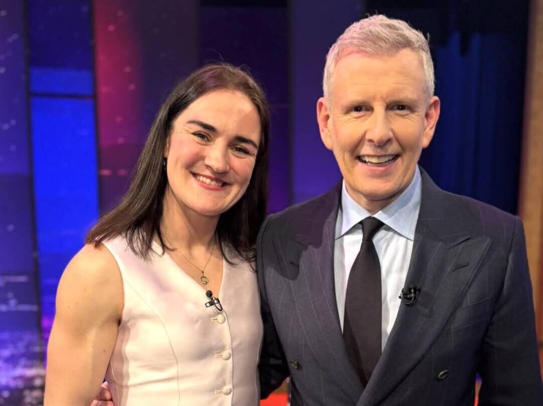 Kellie Harrington with Patrick Kielty on the Late Late Show Kellie Harrington with Patrick Kielty on the Late Late Show
