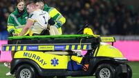 Jack Boyle leaves the field on a motorised stretcher due to an injury 24/1/2026