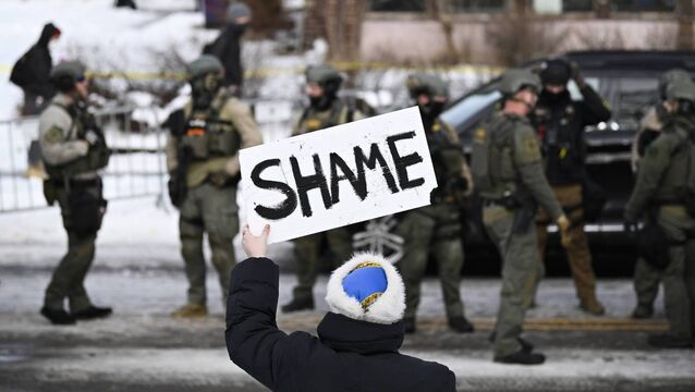 <p>Minnesotans have had enough. Small acts of resistance against the might and power of the federal government being brought to bear on their city are all adding up to more than the sum of their parts. Picture: Stephen Maturen/Getty</p>