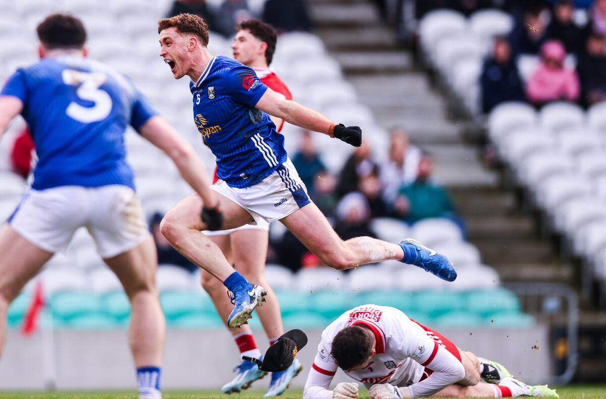 Cavan's Ciaran Brady celebrates after scoring his side's second goal of the match. Pic: ©INPHO/Tom Maher Cavan's Ciaran Brady celebrates after scoring his side's second goal of the match. Pic: ©INPHO/Tom Maher