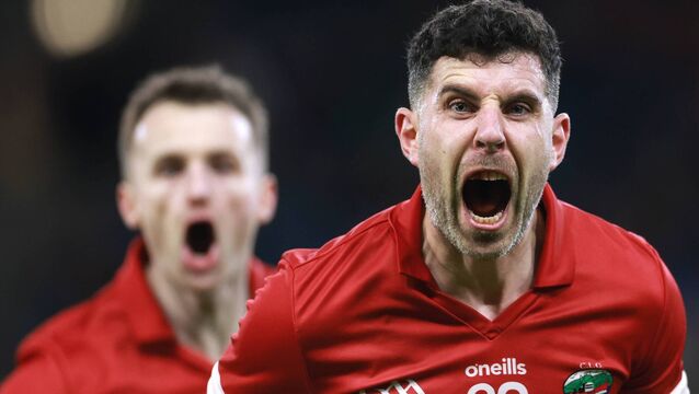 Dingle's Mikey Geaney celebrates kicking the winning point at the All-Ireland Club Senior Football Championship Final between Dingle and St Brigid's. Photo: INPHO/James Crombie <p>Dingle's Mikey Geaney celebrates kicking the winning point at the All-Ireland Club Senior Football Championship Final between Dingle and St Brigid's. Photo: INPHO/James Crombie</p>