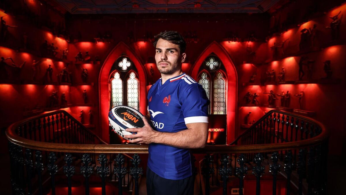 France's Antoine Dupont joined rivals from all six nations unions at Edinburgh Castle. Pic: ©INPHO/Dan Sheridan