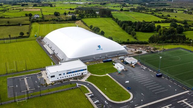 <p>The Connacht GAA airdome is expected to be operational in April following extensive storm damage last year. Pic: INPHO/James Crombie</p>
