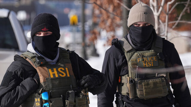 <p>A judge has been asked to order a reduction in the number of federal law enforcement officers in Minnesota. Picture: Adam Gray/AP</p>