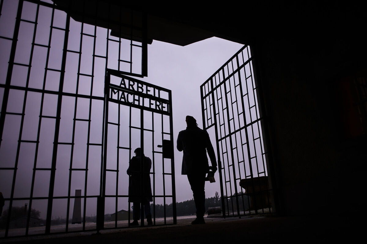 Visitors arriving at Sachsenhausen Nazi concentration camp at Oranienburg in Germany, now a memorial centre, on the eve on International Holocaust Memorial Day. Picture: Markus Schreiber/AP Visitors arriving at Sachsenhausen Nazi concentration camp at Oranienburg in Germany, now a memorial centre, on the eve on International Holocaust Memorial Day. Picture: Markus Schreiber/AP
