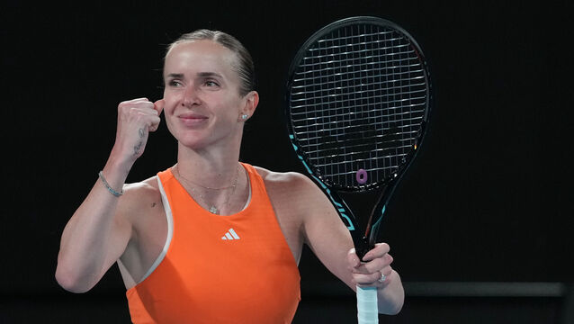 <p>Elina Svitolina celebrates after defeating Coco Gauff (Asanka Brendon Ratnayake/AP)</p>