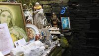 holy statues and pictures at st. brigid's well