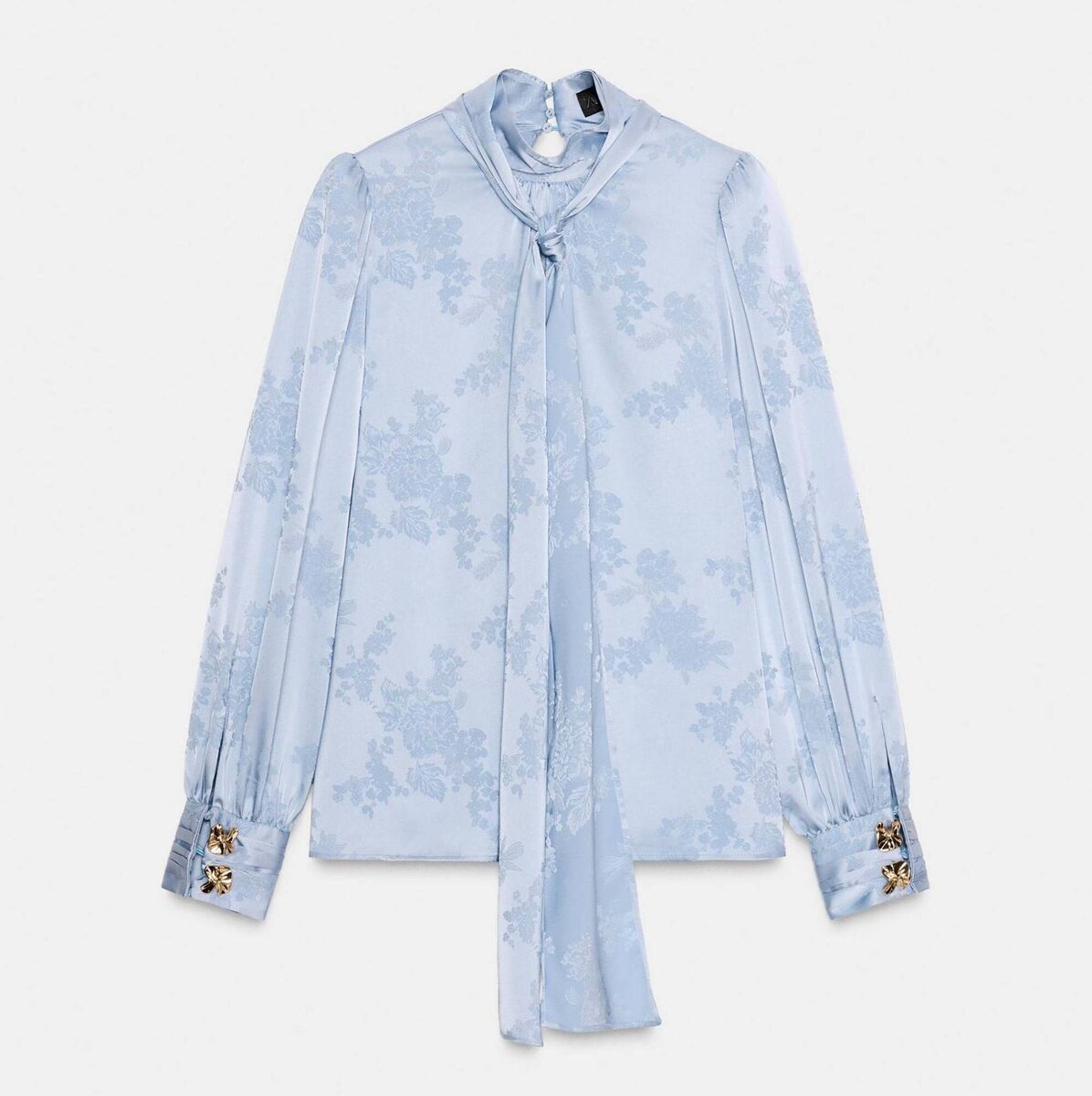 Satin-Finish Pussy Bow Blouse, €39.95, Zara