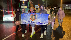 <p>Siobhan Lynch (front centre), the mother of a teenage girl who died after a scrambler crash in north Dublin, has called for them to be taken off the road, takes part in a walk in memory of her daughter Grace. Picture date: Monday January 26, 2026.</p> <p>Siobhan Lynch (front centre), the mother of a teenage girl who died after a scrambler crash in north Dublin, has called for them to be taken off the road, takes part in a walk in memory of her daughter Grace. Picture date: Monday January 26, 2026.</p>