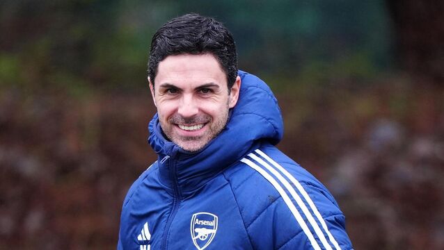 <p>FUN BOAT: Arsenal manager Mikel Arteta during a training session at Sobha Realty Training Centre on Tuesday. Pic: Bradley Collyer/PA Wire.</p>