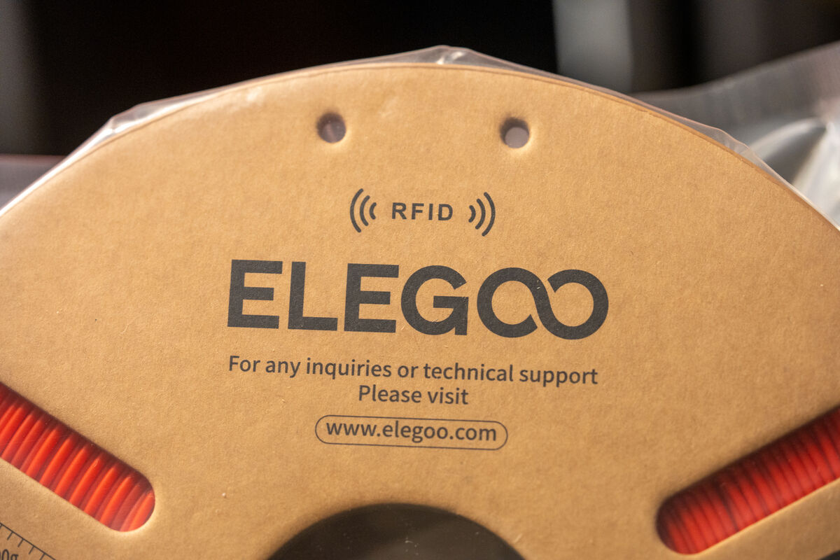 A quick NFC tap and the printer knows exactly what filament you’ve loaded. Picture: Noel Campion.