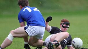 <p>Action from the Corn Uí Mhuirí semi final between St. Francis College Rochestown and Tralee CBS, at Cill na Martra, Co. Cork. Picture: Jim Coughlan.</p>