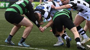 <p>ONE OF THREE: Ronan Twomey, drives for the try line to open the scoring for Presentation Brothers College. Pic: Larry Cummins.</p> <p>ONE OF THREE: Ronan Twomey, drives for the try line to open the scoring for Presentation Brothers College. Pic: Larry Cummins.</p>