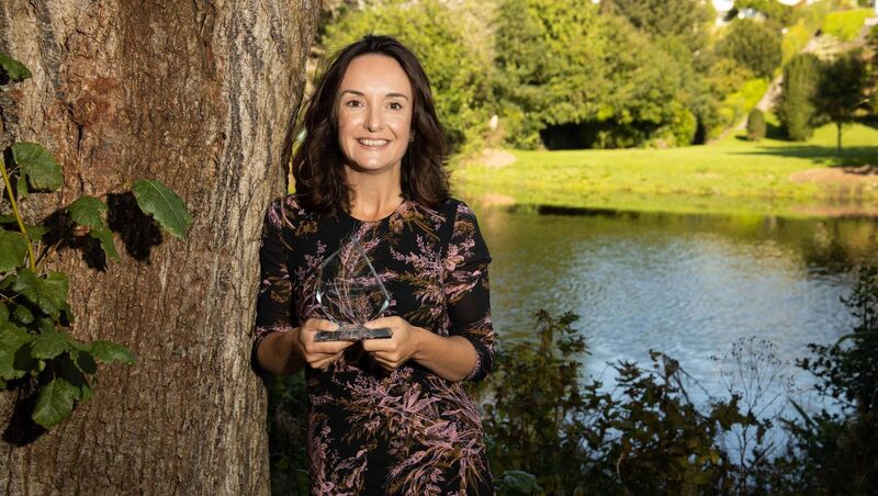 Change By Degrees co-founder Madeleine Murray with the Network Cork Businesswoman of the Year Award for Emerging New Business in 2020. Picture: Darragh Kane