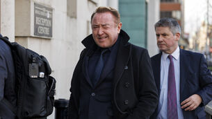 <p>Michael Flatley outside Belfast High Court (Liam McBurney/PA)</p>