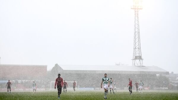 Players on the pitch in Dalymont Park. Picture: Sportsfile Players on the pitch in Dalymont Park. Picture: Sportsfile