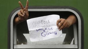 Refugees stuck with 'no food, no water' on train in Hungary