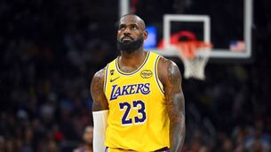 <p>LeBron James of the Los Angeles Lakers reacts during the fourth quarter against the Cleveland Cavaliers at Rocket Arena Photo by Jason Miller/Getty Images</p> <p>LeBron James of the Los Angeles Lakers reacts during the fourth quarter against the Cleveland Cavaliers at Rocket Arena Photo by Jason Miller/Getty Images</p>