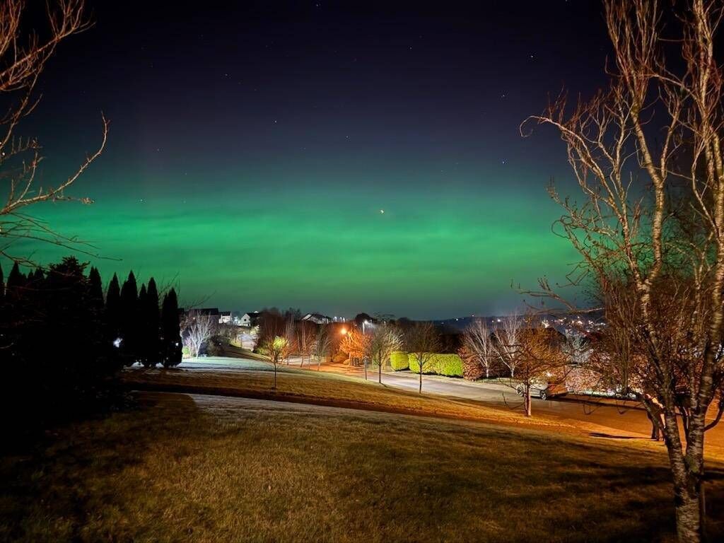 The aurora borealis or northern lights viewed from Glanmire, East Cork, on Monday January 19, 2026. Picture: Michael Crowley 