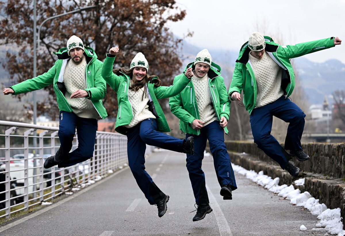 Team Ireland athletes Ben Lynch, Cormac Comerford, Anabelle Zurbay and Thomas Maloney Westgaard. Pic: David Fitzgerald/Sportsfile