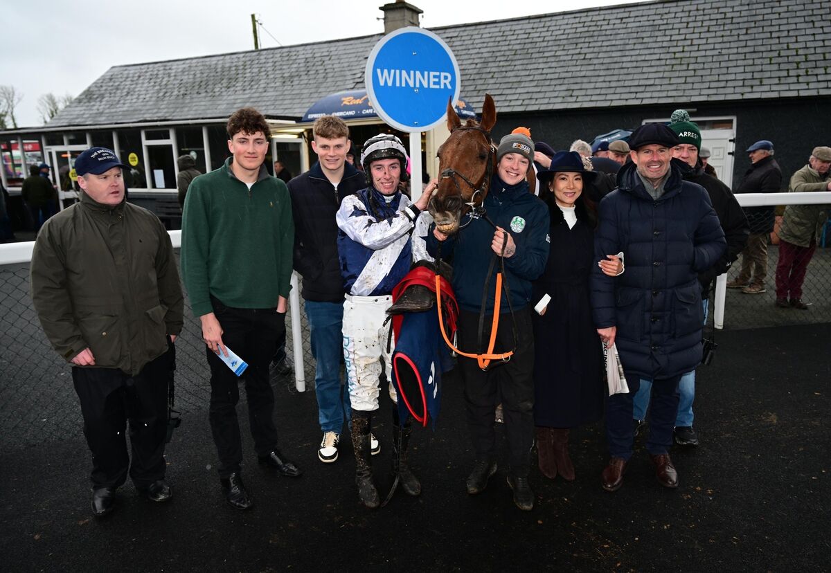 El Cairos &amp; Jack Kennedy win the Thurles Maiden Hurdle for Dave Rabson &amp; Gordon Elliott. Photo HEALY RACING