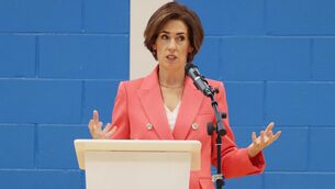 <p> Education minister Hildegarde Naughton at the launch of the National Development Plan  in Dublin on Wednesday. Picture: Leon Farrell</p>