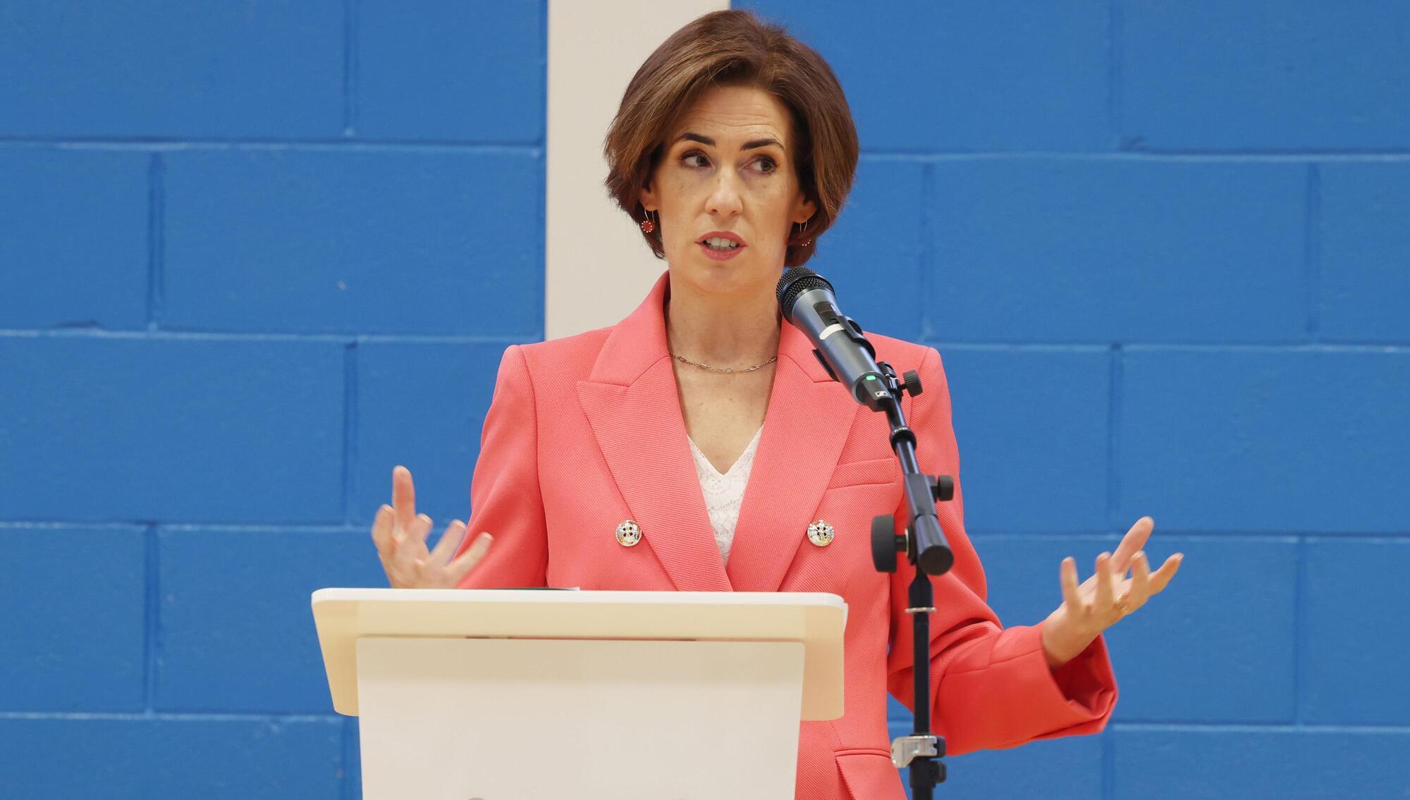  Education minister Hildegarde Naughton at the launch of the National Development Plan  in Dublin on Wednesday. Picture: Leon Farrell