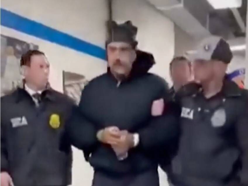Venezuelan president Nicolas Maduro at the Drug Enforcement Administration after being detained by US forces.
