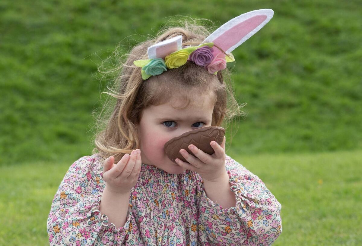 Loving her chocolate egg is Fiadh Owen, Ballincollig, at the 2023 Easter Egg hunt at Fota House, Cork. Picture: Dan Linehan Loving her chocolate egg is Fiadh Owen, Ballincollig, at the 2023 Easter Egg hunt at Fota House, Cork. Picture: Dan Linehan