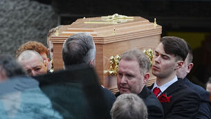 <p>The coffin is carried to the hearse following the funeral mass of 16-year-old Grace Lynch at St Oliver Plunkett's Church in Rivermount, Dublin. The teenager died when she was hit by a scrambler motorbike whilst walking in Finglas on Sunday. Picture date: Friday January 30, 2026. PA Photo. Photo credit should read: Brian Lawless/PA Wire</p>