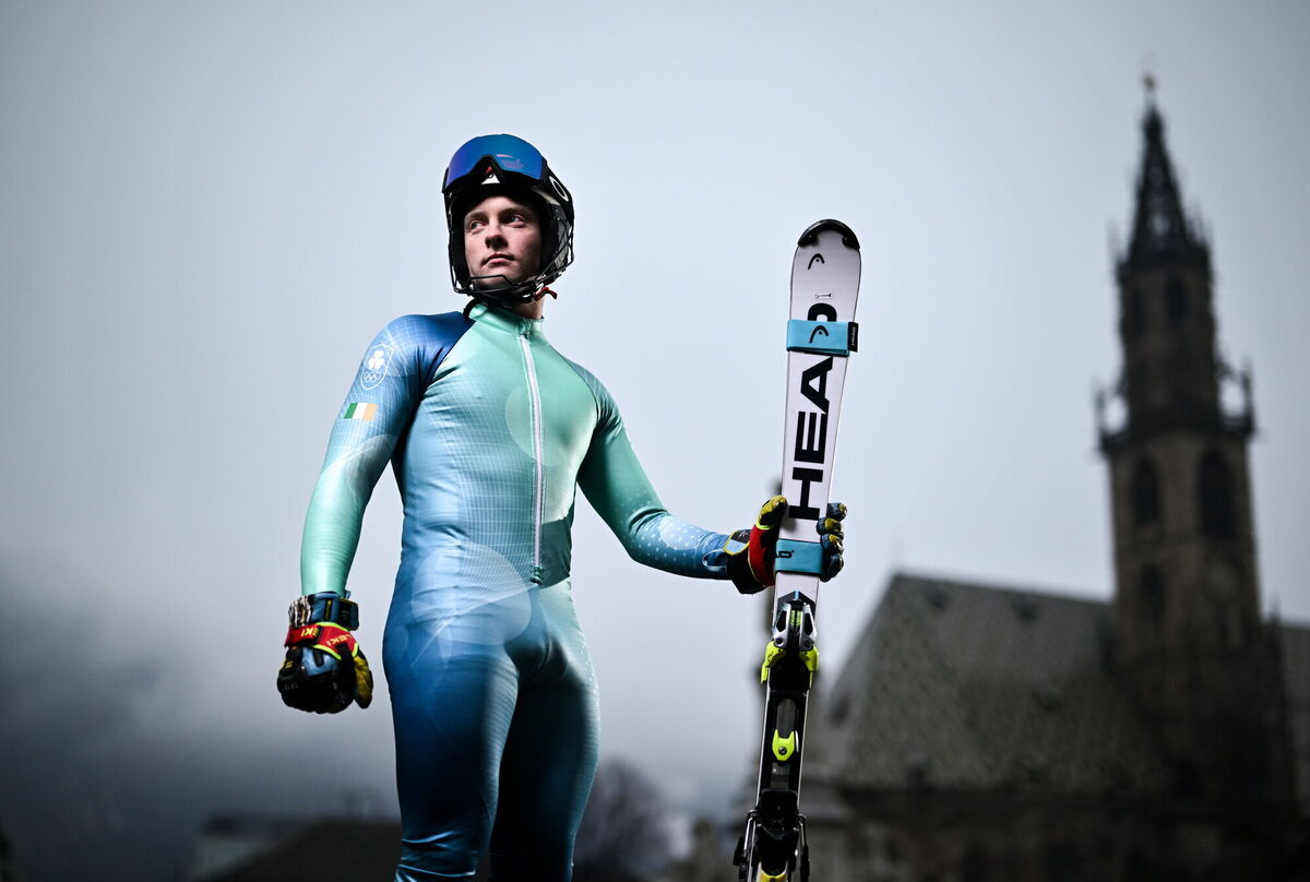 Team Ireland alpine skiier Cormac Comerford in Piazza Walther during the Milano Cortina 2026 content capture day ahead of the Winter Olympic Games in Bolzano, Italy. Photo by David Fitzgerald/Sportsfile Team Ireland alpine skiier Cormac Comerford in Piazza Walther during the Milano Cortina 2026 content capture day ahead of the Winter Olympic Games in Bolzano, Italy. Photo by David Fitzgerald/Sportsfile