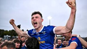 <p>BLUEBLOODS: Kingscourt's Jordan Morris after his side's victory in the Cavan SFC final against Gowna lat last year. Morris will be wearing Meath's green and gold on Sunday at Kingspan Breffni. Pic: Sam Barnes/Sportsfile</p>
