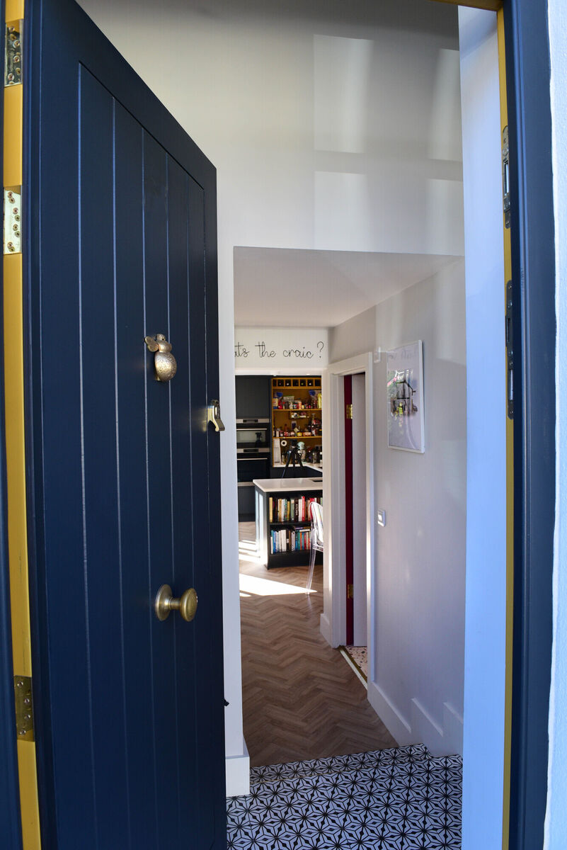 You can paint the inside of your doors and windows a different colour from the outside, giving greater flexibility. Jennifer Sheahan's interior, as viewed from the front door. Picture: Moya Nonlan