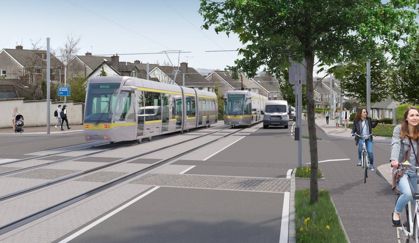 A visualisation of a Cork Luas tram on the Skehard Rd. File picture: LuasCork.ie 