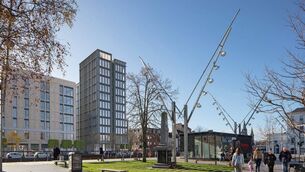 <p>Computer generated image of the planned student apartment development by Bam on the former tax office site on Cork's Sullivan's Quay. Image: Pedersen Focus</p> <p>Computer generated image of the planned student apartment development by Bam on the former tax office site on Cork's Sullivan's Quay. Image: Pedersen Focus</p>