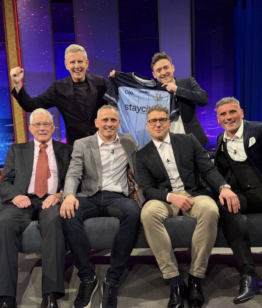 Patrick Kielty with the Brogans and Conor Moore on the Late Late Show GAA special