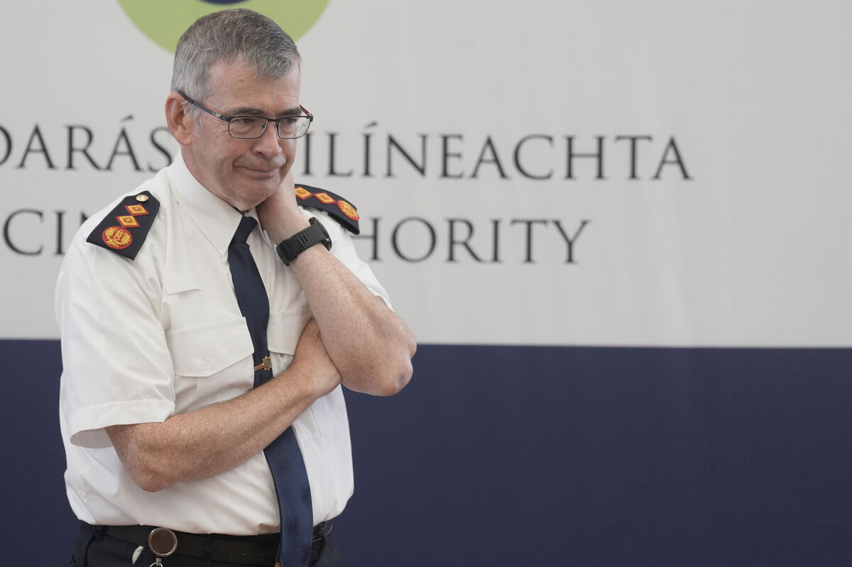 Then Garda commissioner Drew Harris at a meeting with the Policing Authority in September, 2024. He has since retired. Picture: Brian Lawless/PA