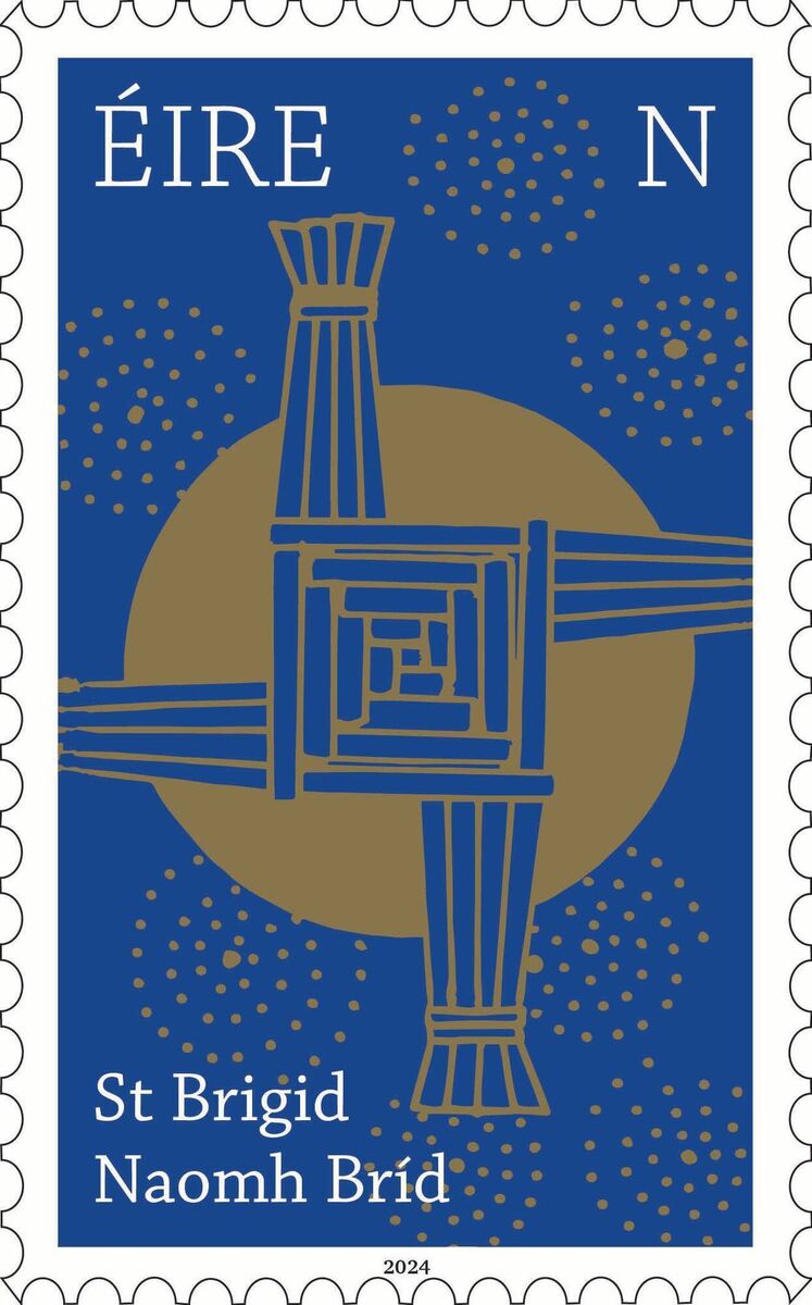 One of the striking stamps issued by An Post in 2024 commemorating both St Brigid and the pagan festival of Imbolc — both celebrated on the first day of spring in Ireland, February 1. Picture: An Post