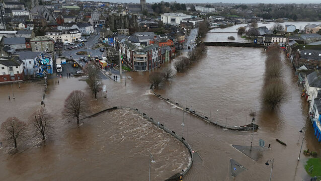 <p>Storm Chandra wreaked havoc in Enniscorthy, Co Wexford, this week as the River Slaney bursts its banks. Hundreds of schools were closed, and tens of thousands of people were left without power during the storm. Picture: Niall Carson/PA</p>