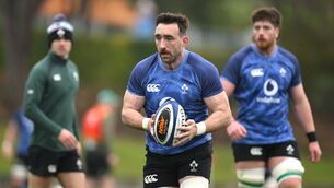 <p>Jack Conan during an Ireland Rugby squad training session at The Campus in Quinta do Lago. Pic: Brendan Moran/Sportsfile</p>