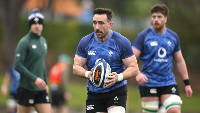 <p>Jack Conan during an Ireland Rugby squad training session at The Campus in Quinta do Lago. Pic: Brendan Moran/Sportsfile</p>