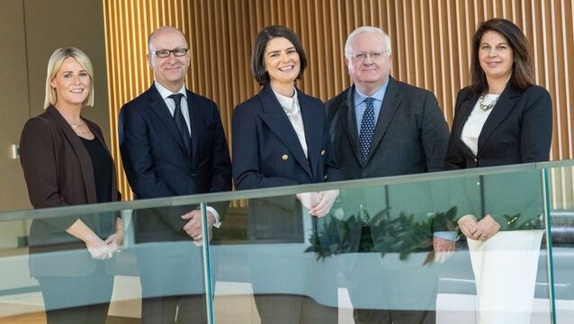 <p>A&amp;L Goodbody’s EU, competition and procurement team: Micaela Diver, Alan McCarthy, Dervla Broderick, Vincent Power, Anna Marie Curran. </p>
