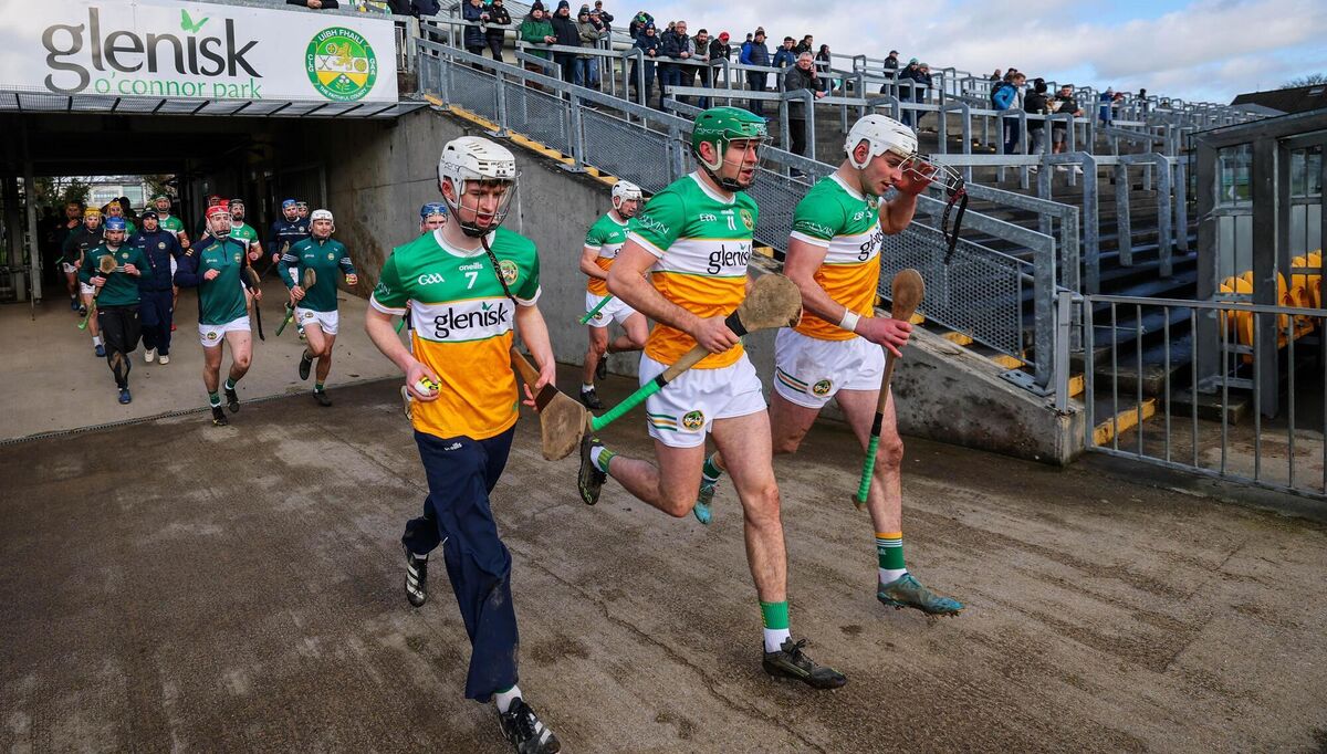 Offaly make their way out. Pic: INPHO/Ryan Byrne