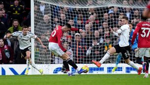 <p>Benjamin Sesko scores the late winner. Pic: Martin Rickett/PA</p>