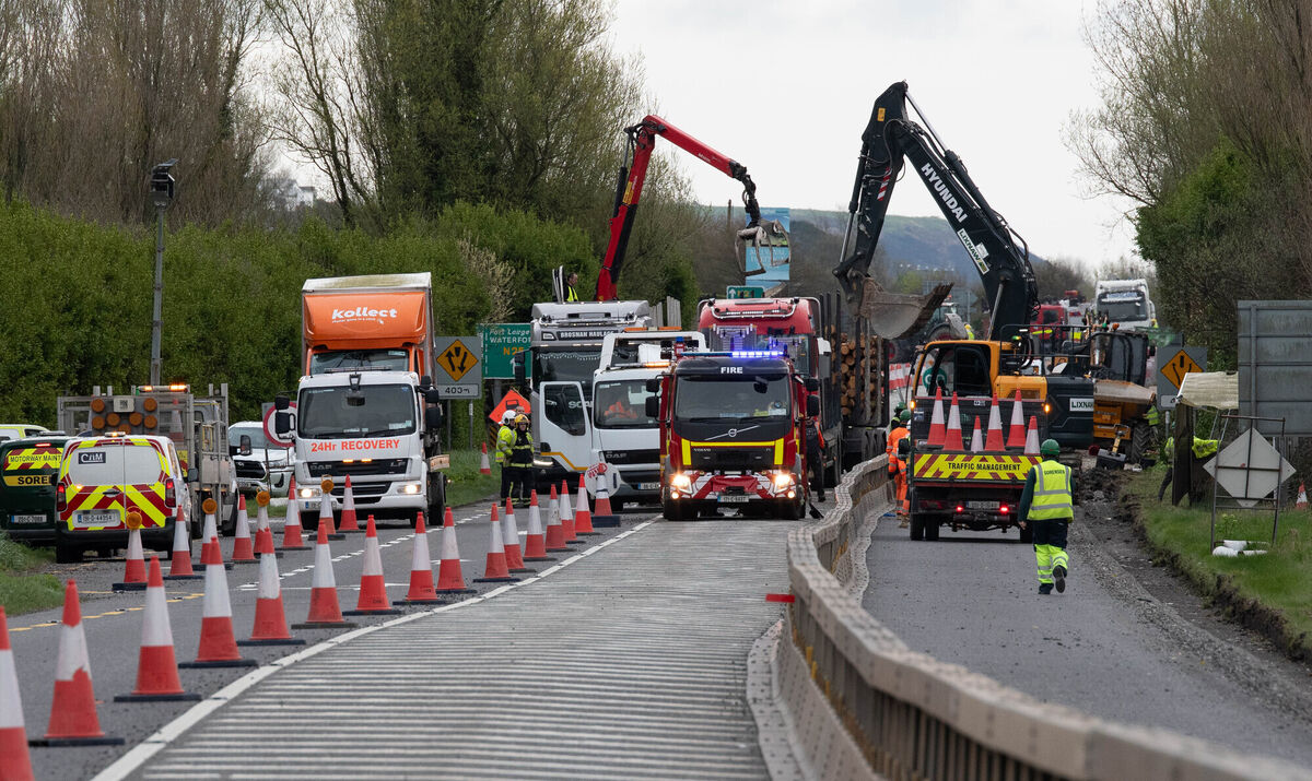 The scene along the N25 between Youghal and Killeagh where the road was blocked due to a multi vehicle accident last year. Picture: Howard Crowdy